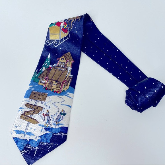 💕2/$20💕 Santa Claus North Pole Christmas Eve Neck Tie - Picture 6 of 8